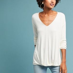 ☀️NEW Anthropologie Bordeaux Twist Hem Blouse Size XS